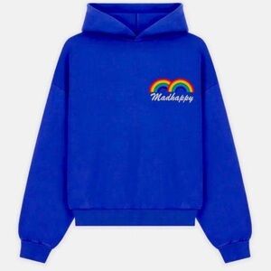 MADHAPPY Cobalt blue double rainbow sweatshirt - Size S/M